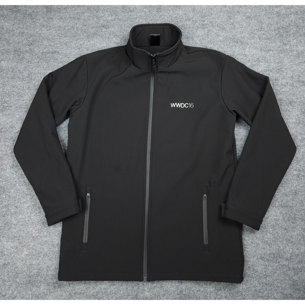 Apple WWDC16 Windbreaker Jacket Men's Large Black Full Zip High Neck